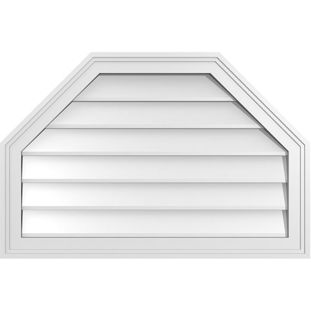 Octagonal Top Surface Mount PVC Gable Vent W/ 2W X 1-1/2P Brickmould Frame, 30W X 20H